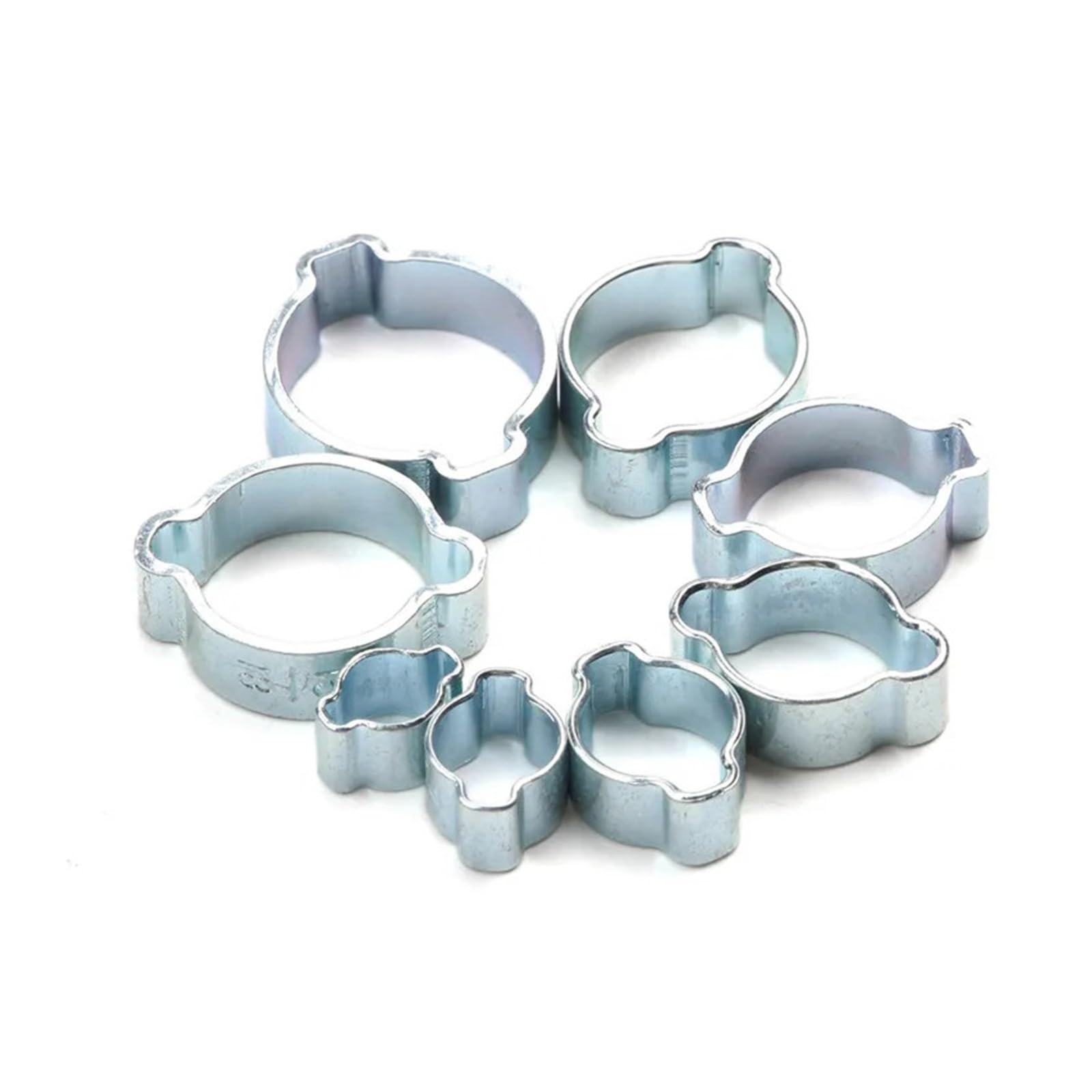 Abrazaderas de doble oreja 70 Uds abrazadera de doble oreja O Clips-Clip de engarce aire silicona gasolina agua combustible manguera tubo abrazaderas de acero inoxidable anillo de cincha