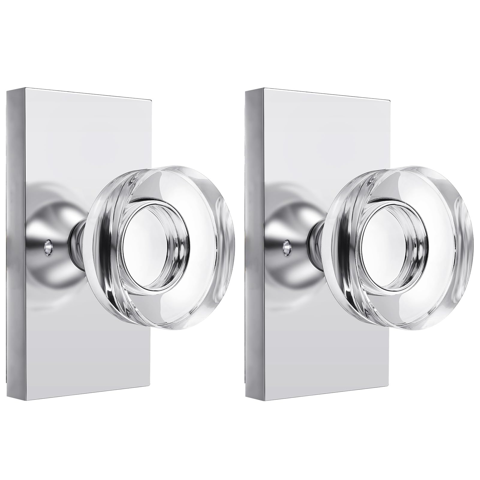 Black Glass Door Knobs with Lock - Privacy & Style -28