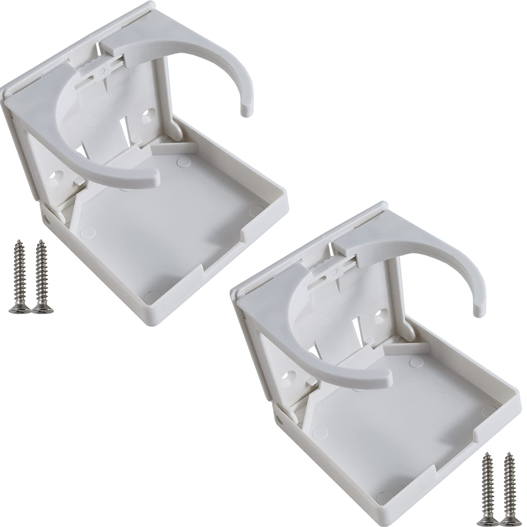 2 uds. Soporte plegable ajustable para bebidas con tornillos/portavasos ajustable para marino/barco/caravana/coche