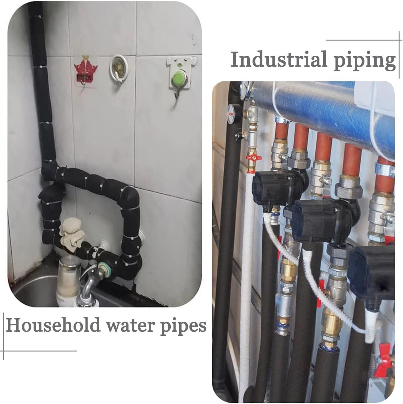 Pipe Insulation Foam Tube,Outdoor Pipe Insulation,1.9 Metre Lengths of Pipe Insulation for 20-76mm Bore Pipes, Foam Tube Insulation Lagging 25mm(60mm)