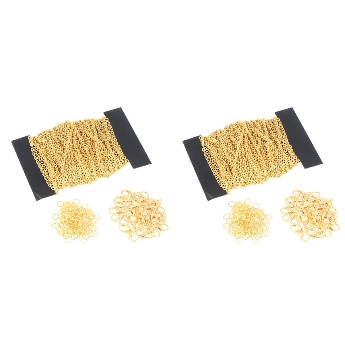 VICASKY Set per la creazione di gioielli in catene di ferro, 12 m, 2 pezzi, 100 anelli aperti, 30 chiusure a moschettone, facili da usare per progetti fai da te