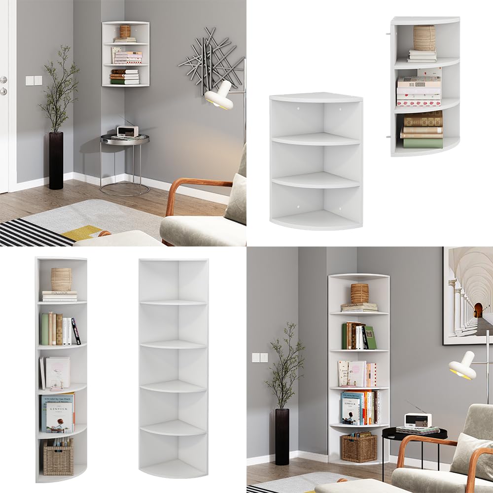 Vicco Libreria Fabienne, Bianco, 40 x 180 cm con 5 scomparti, adatto al montaggio a parete per una configurazione flessibile degli spazi