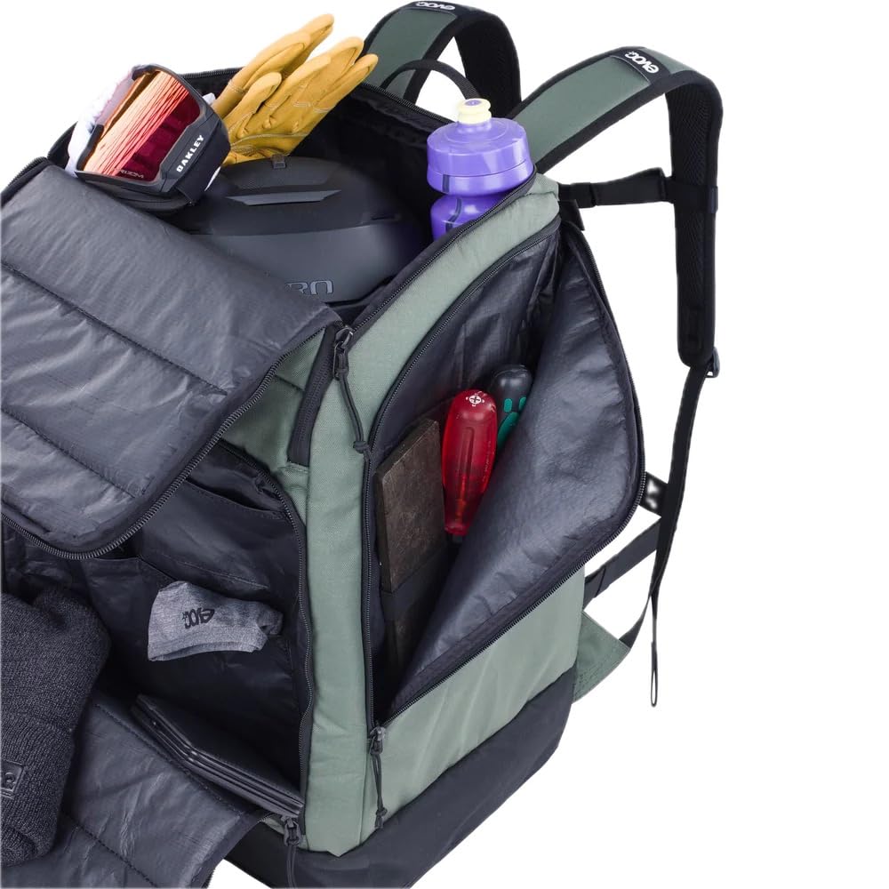 EVOC GEAR BACKPACK 60 Plecak podróżny, plecak turystyczny (stabilny plecak z przegrodą na buty, plecak trekkingowy z przegrodami organizacyjnymi, pojemność: 60 l), ciemnooliwkowy