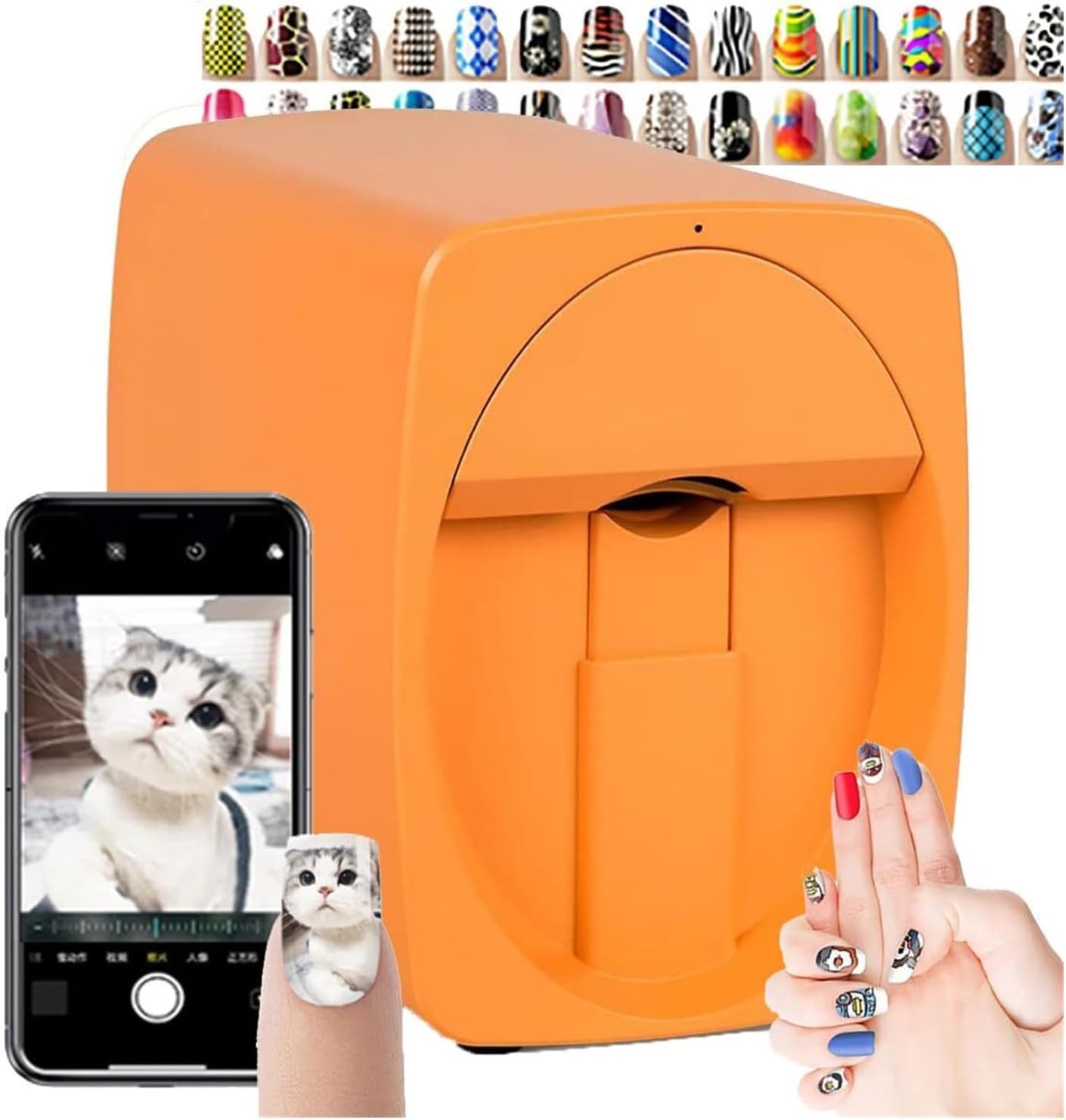Nail Art Printer, Portable 3D Smart Automatic Nail Printer Machine, Support WiFi/DIY/USB, for Nail Studio/Manicurist/Nail Lovers