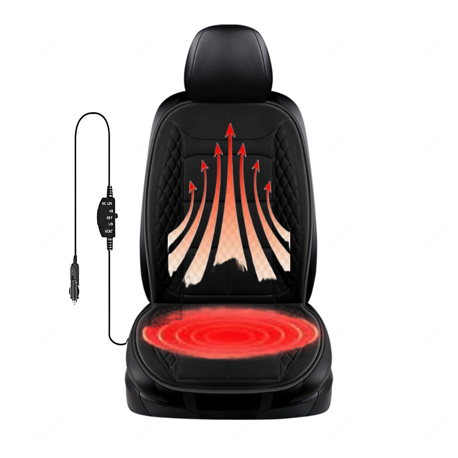 Súper cálido Cojin Asiento Coche Funda de Asiento de Franela súper cálida,Black-singleseatD