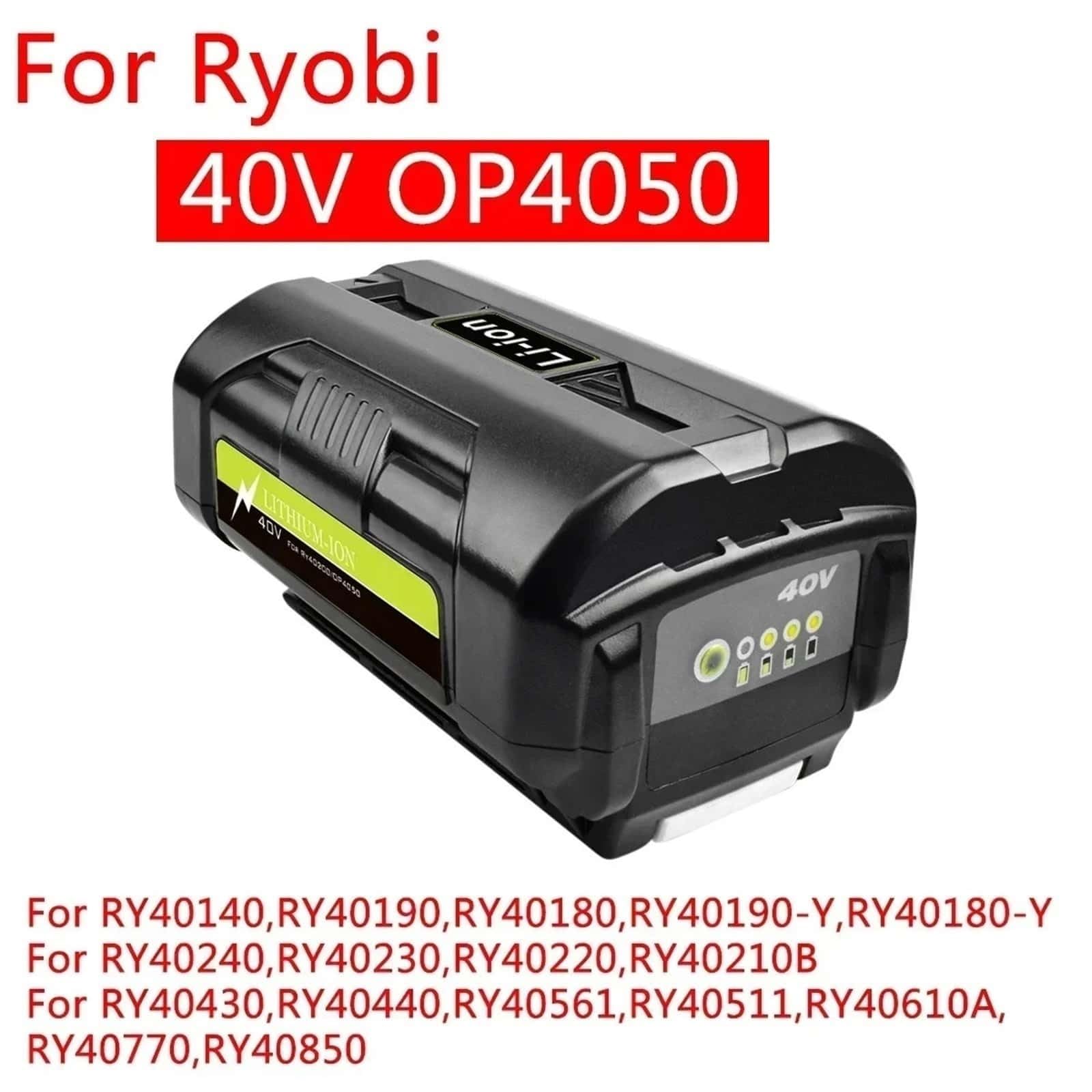 4.0Ah 40V Batería Recargable De Iones De Litio para Herramientas Eléctricas Inalámbricas, Compatible con Ryobi OP4040, OP4030, OP4050 Y OP4026.