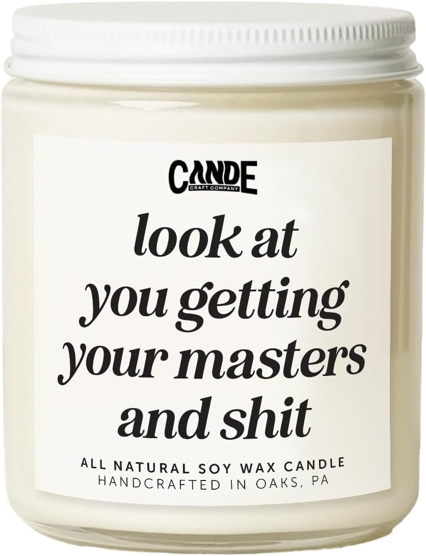 CE CRAFT Scented Soy Candle for Graduation Gift- Burn 35+ Hours - Inspirational Fragrance - for Nightstands/Bathrooms/Dressers - Celebrate Achievements - 8 oz. - Finally Done with This B.S
