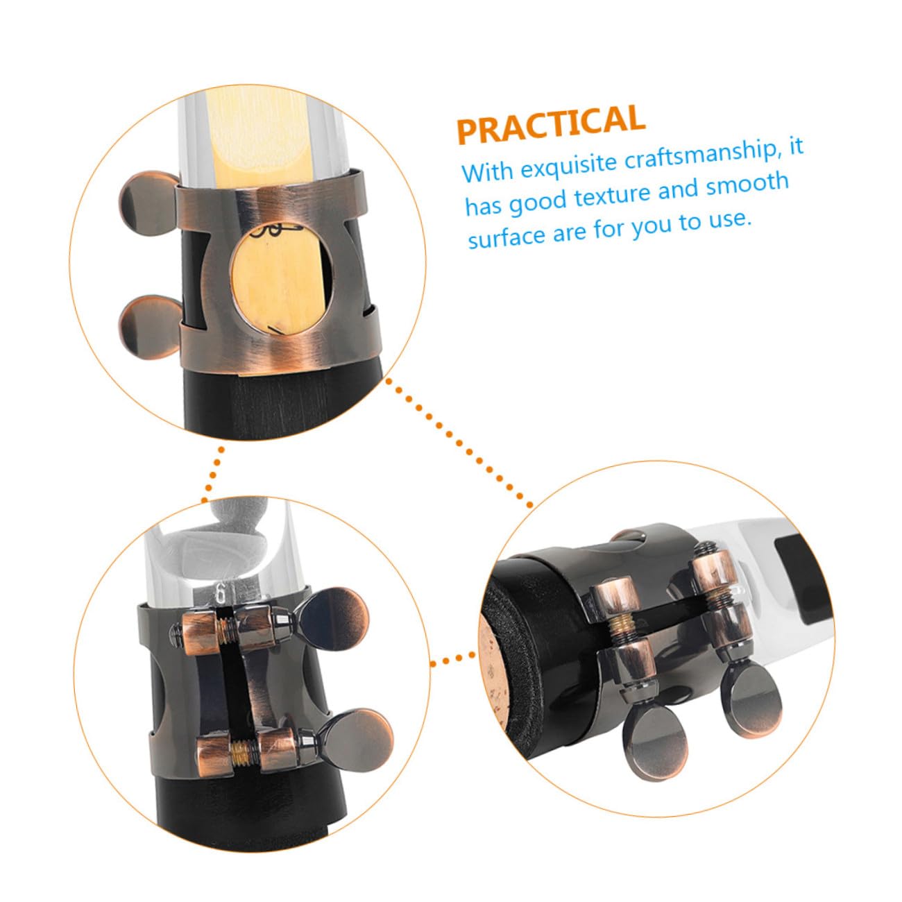SUPVOX 5pezzi Clip Per Testa Di Sassofono Ottone Accessorio Per Strumenti Fiato Facile Installazione e Leggera Ricambio Per Musicisti Professionisti e Principianti Compatibile Con Vari