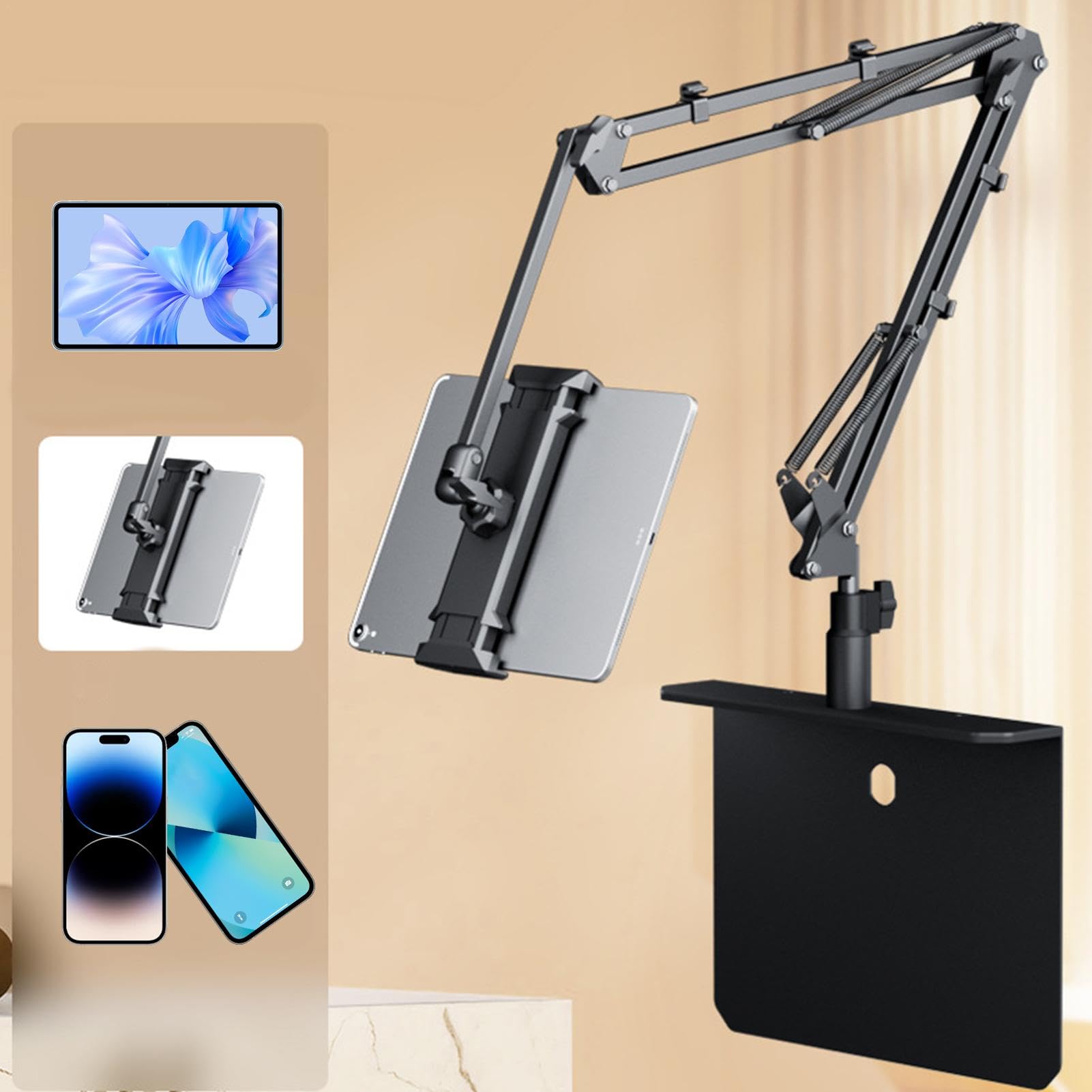 Soporte de teléfono para cama, soporte de teléfono de cabecera | Clip de montaje ajustable de 360 grados para teléfonos móviles - Soporte para tableta para teléfono móvil para marco de mesa,