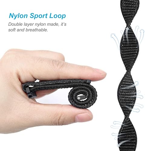 Miniatura 3 de BlackPro Compatible con correas de reloj iTech Fusion 2  iTech Fusion 2R, diseño de velcro de nailon, transpirable y ajustable con pasadores de