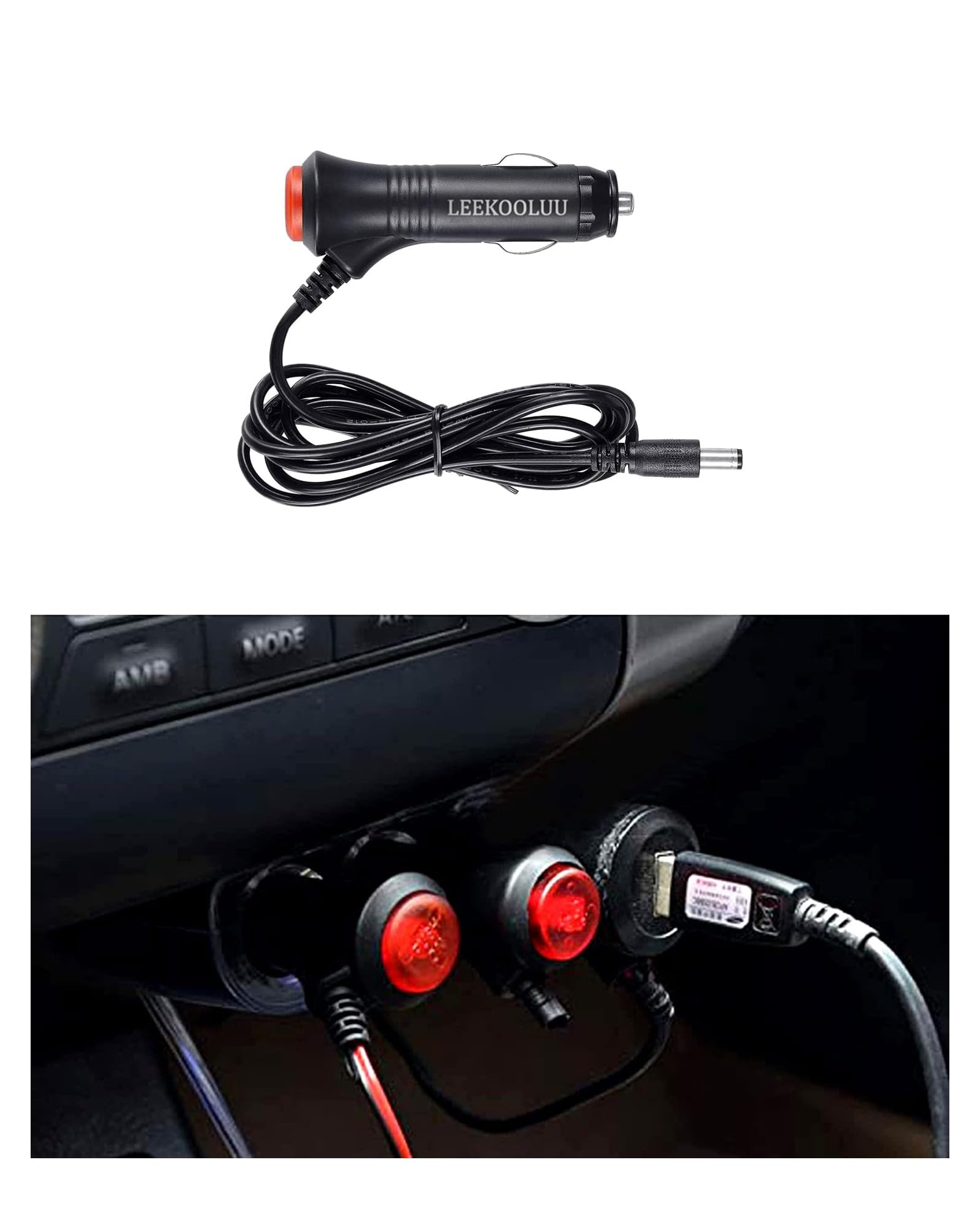 Amazon.com: LeeKooLuu T9 Car Charger Cigarette Lighter Adapter Plug Cord  with ON/Off Switch for Rear View Camera Monitor Systems with 6ft Cord  Extension Cable 12V-24V Output Built-in Safety Fuse : Automotive