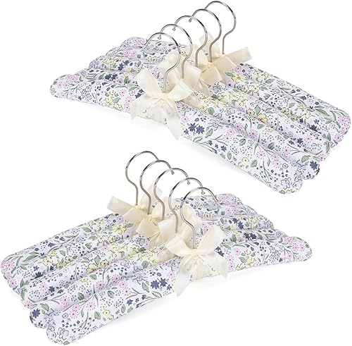 NEOVIVA Perchas acolchadas para ropa de mujer, perchas acolchadas con estampado floral para mujer, perchas acolchadas para ropa para mujeres,