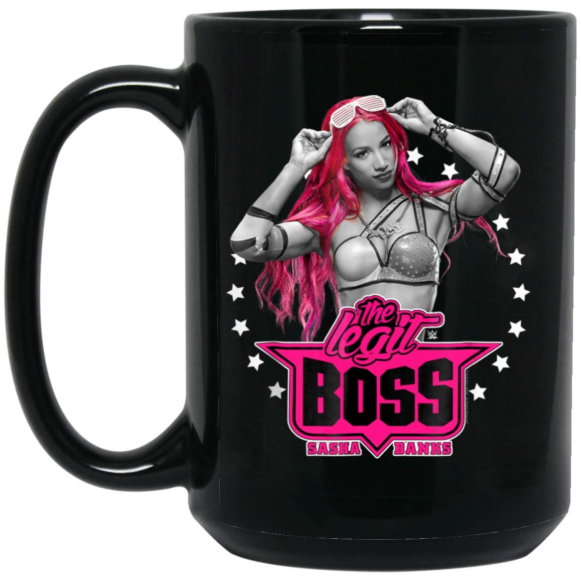 Sasha Banks Pink Hair 11 oz Mug Tea Cups