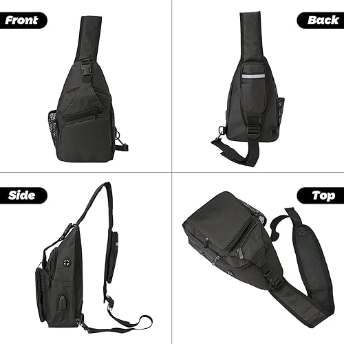 Miniatura 5 de Bolso bandolera  Mochila de hombro, bolsas de pecho, mochila cruzada para mujeres y hombres con puerto de carga USB
