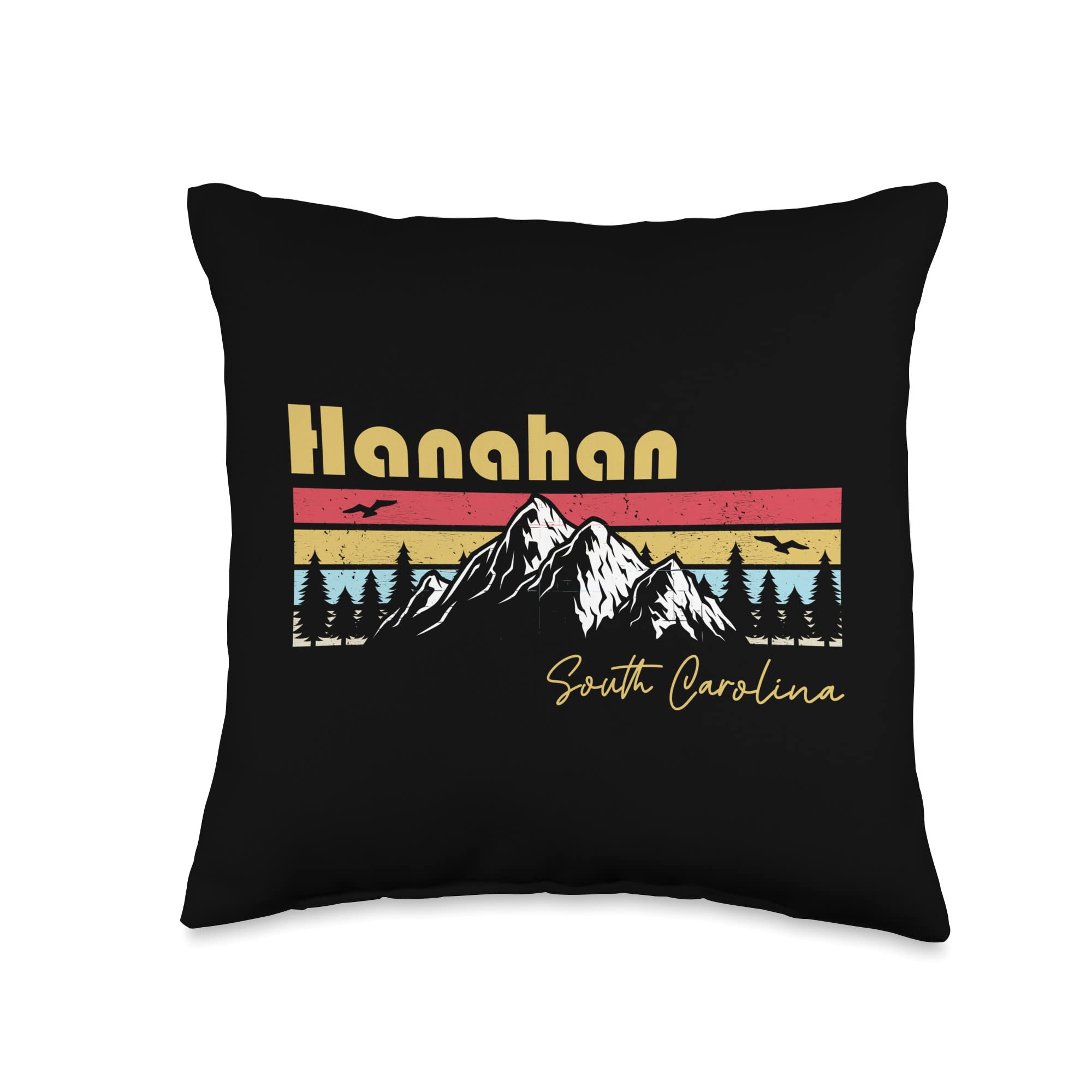 Hanahan South Carolina Roots Hometown Vintage Home State Throw Pillow, 16x16, Multicolor