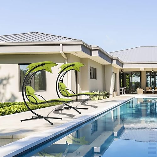 Miniatura 2 de Silla de patio, hamaca y soporte para silla de salón, columpio para terraza, para colgar en el porche soporte de arco para exterior, con dosel y