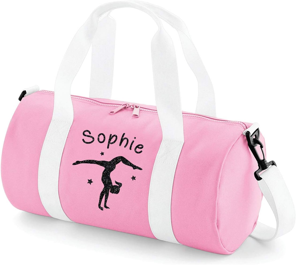 Absolutely Top Girls Personalised Gymnastics Handstand Glitter Barrel Bag
