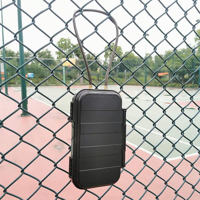 Cassetta di sicurezza portatile, con combinazione, con codice, impermeabile, antifurto, mini cassetta di sicurezza da viaggio con catena rimovibile (blu)