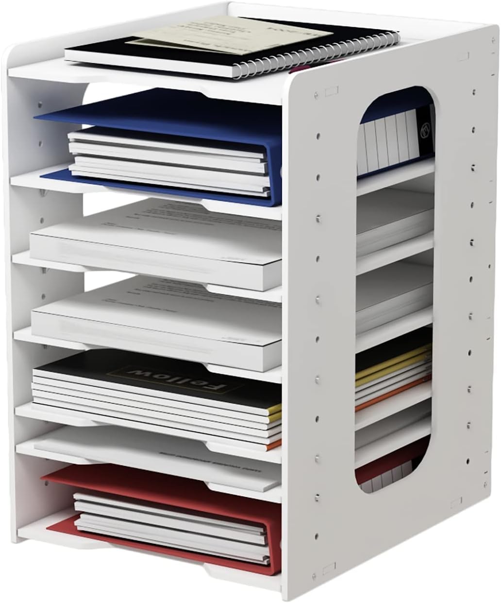 Dokumentenablage A4 Beweglich Briefablage Ablagefächer PVC Schreibtisch Datei Organizer Papierablage Aktenaufbewahrung Ablagesystem Dokumentenhalter Schule (7 Ebenen)