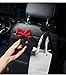 Lagnlnaoy Car Headrest Hook with Decorative Bows, Rear Seat Storage Hanger, Black and Red Gifts for Ladies and Mothers