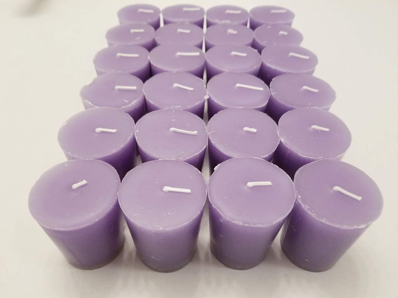 Old Candle Barn 24-Piece Votive Candles - Lavender Scented 15 Hour - Perfect Light Purple Votives - Hand Poured Made in USA