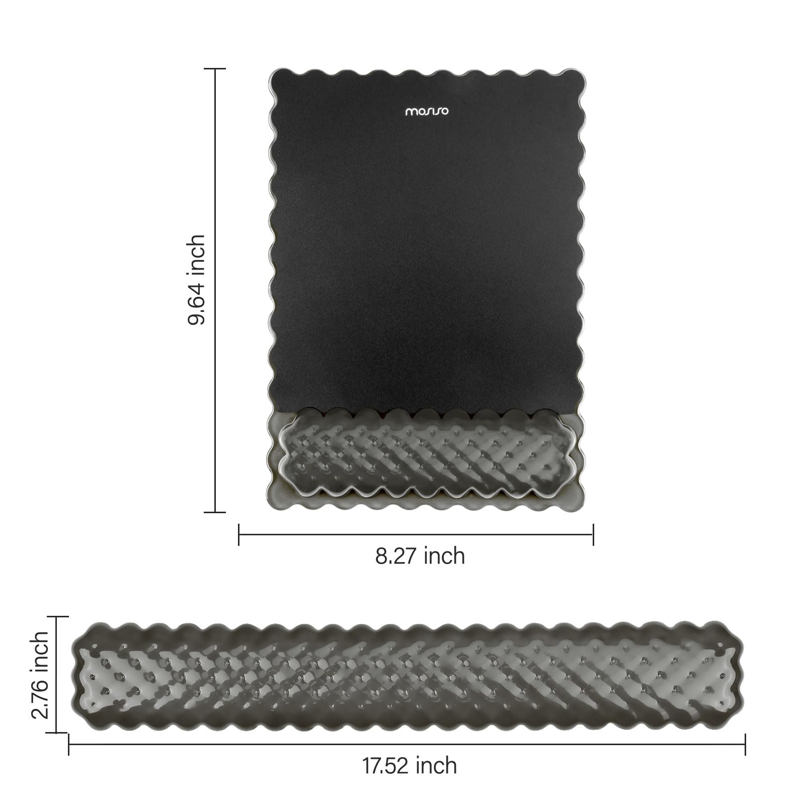 MOSISO Supporto Poggiapolsi Gel Mouse Pad e Tastiera,Tappetino Ergonomico Rettangolare Tastiera e Mouse,Antiscivolo,Morbido e Facile Digitare,Memory Gel Forma Rombo Computer,Laptop,Casa/Ufficio, Nero