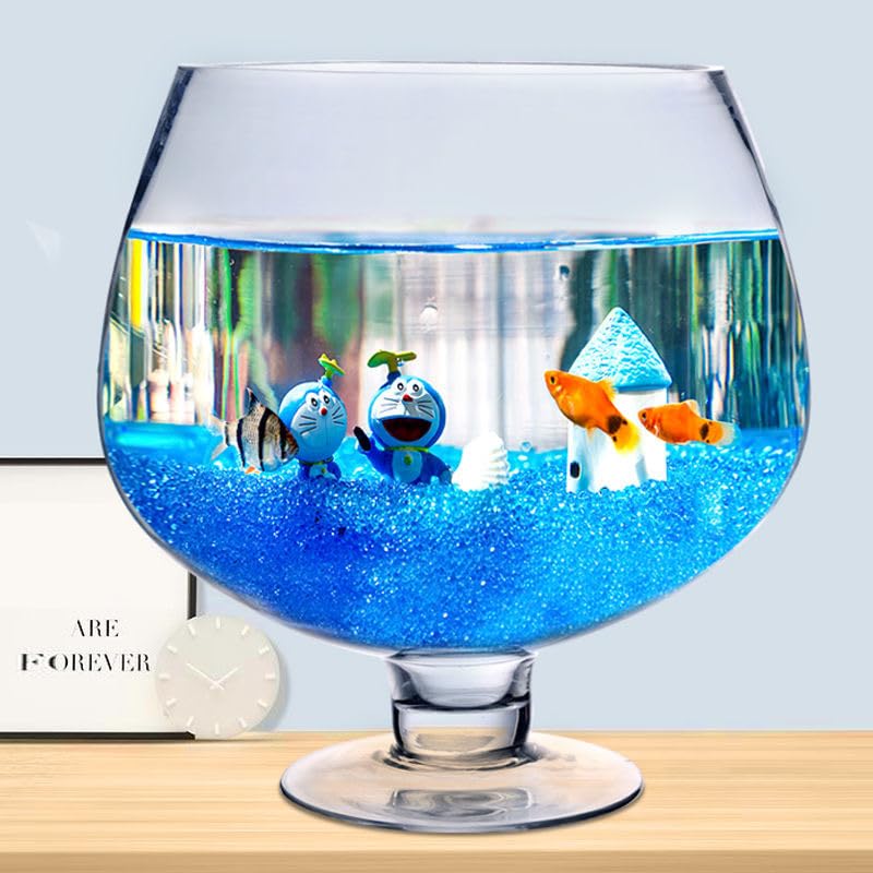 Acuario pequeño de vidrio resistente que evita fugas pecera compacta de mesa 4