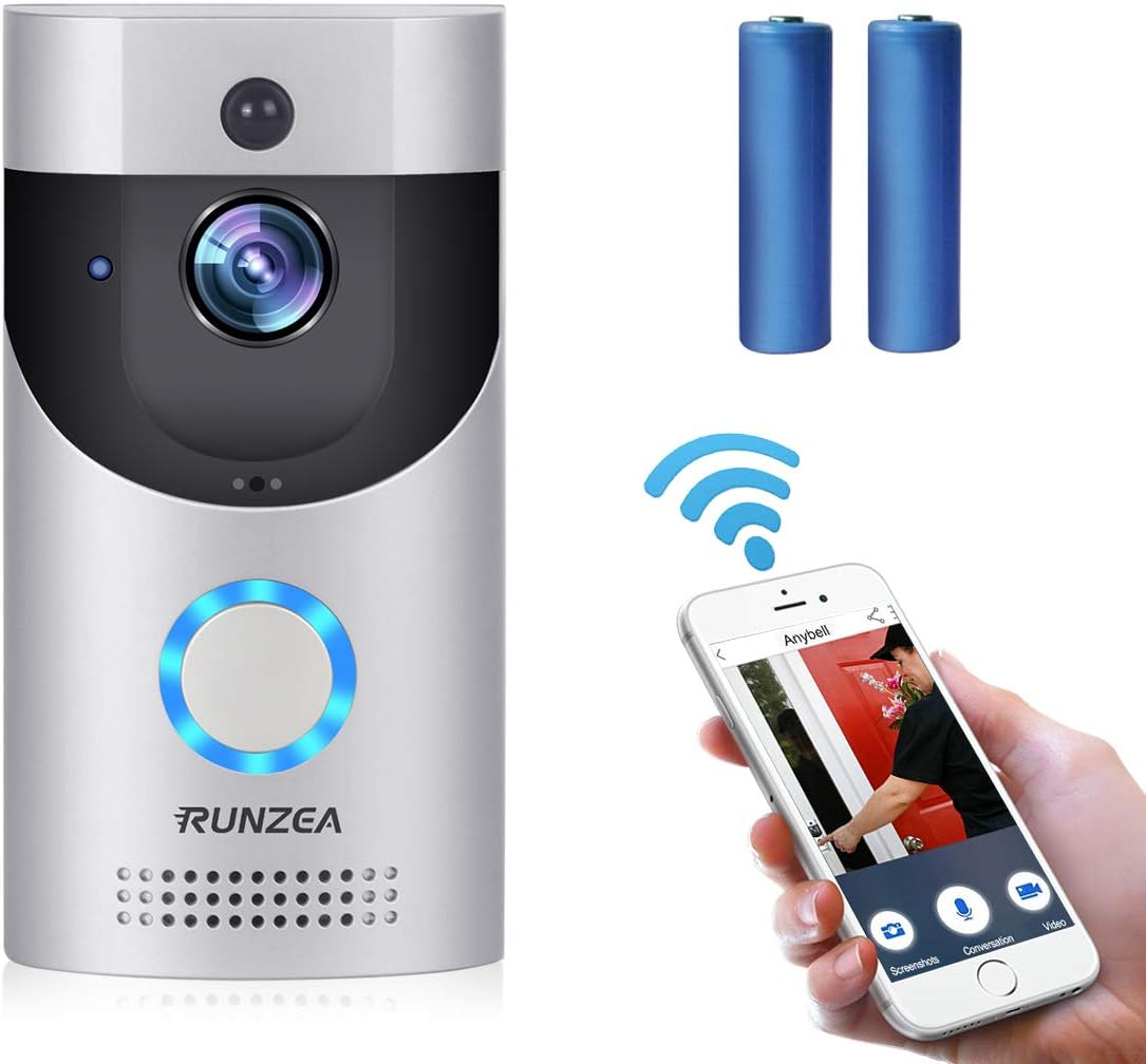 Doorbell Camera Video Doorbell Smart Doorbell Nest Wireless Doorbell with Camera Home Security 720P HD 2 Way Talk,Waterproof, PIR Motion Detection,Night Vision,2Batteries for iOS Android Google