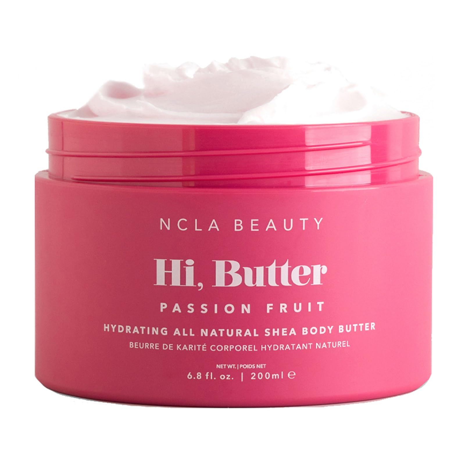 NCLA Beauty Hi Butter All Natural Body Butter - Body Moisturizer with Sunflower Oil and Shea, Cocoa, Mango Extracts - Passion Fruit - 6.8 oz