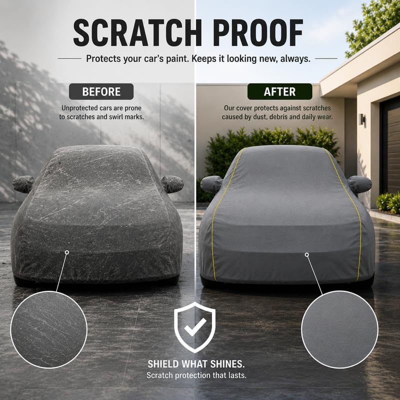 Image of Pure Fabric Grey 100% Waterproof XEV 9e Car Cover | Polyester Car Body Cover for Rain & Sun | UV Protection, Dustproof, Scratch Resistant, Windproof, Heat Resistant, Custom Fit