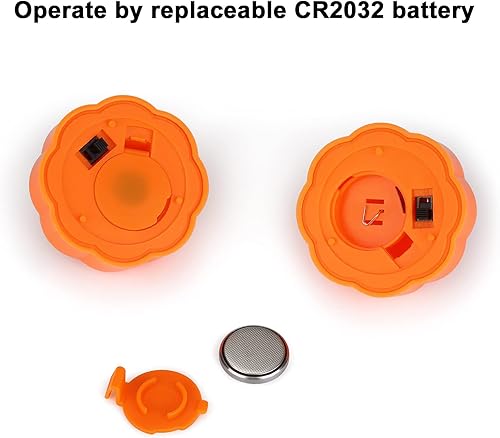 Miniatura 3 de Luces de calabaza de Halloween, 12 luces LED de calabaza, luces de té de calabaza, mini candelita decorativa naranja para decoración de Halloween,