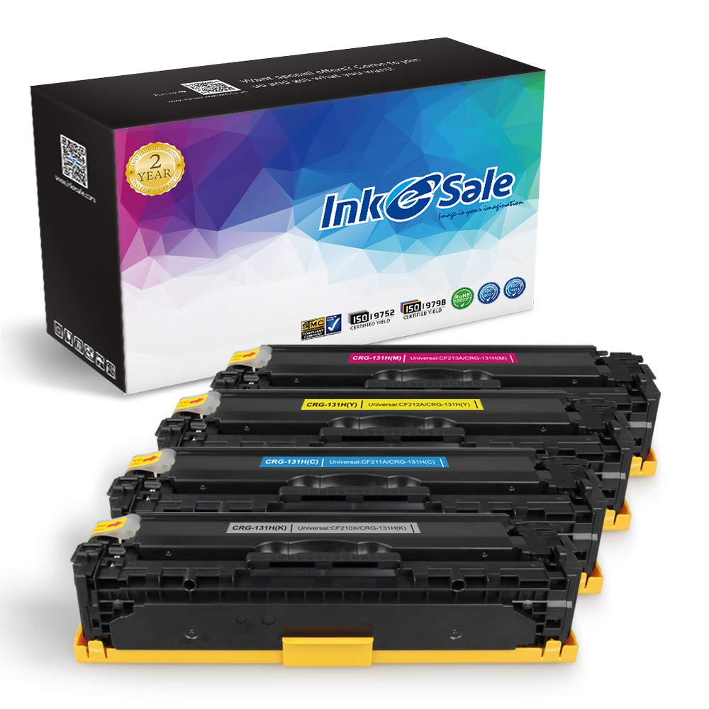 INK E-SALECompatible Toner Cartridge Replacement for Canon 131 131H 116 CRG131 CRG116 (KCMY, 4-Pack), for use with Canon Color imageCLASS MF8280Cw LBP7110Cw LBP7100Cn LBP-7100CN Color Laser Printer