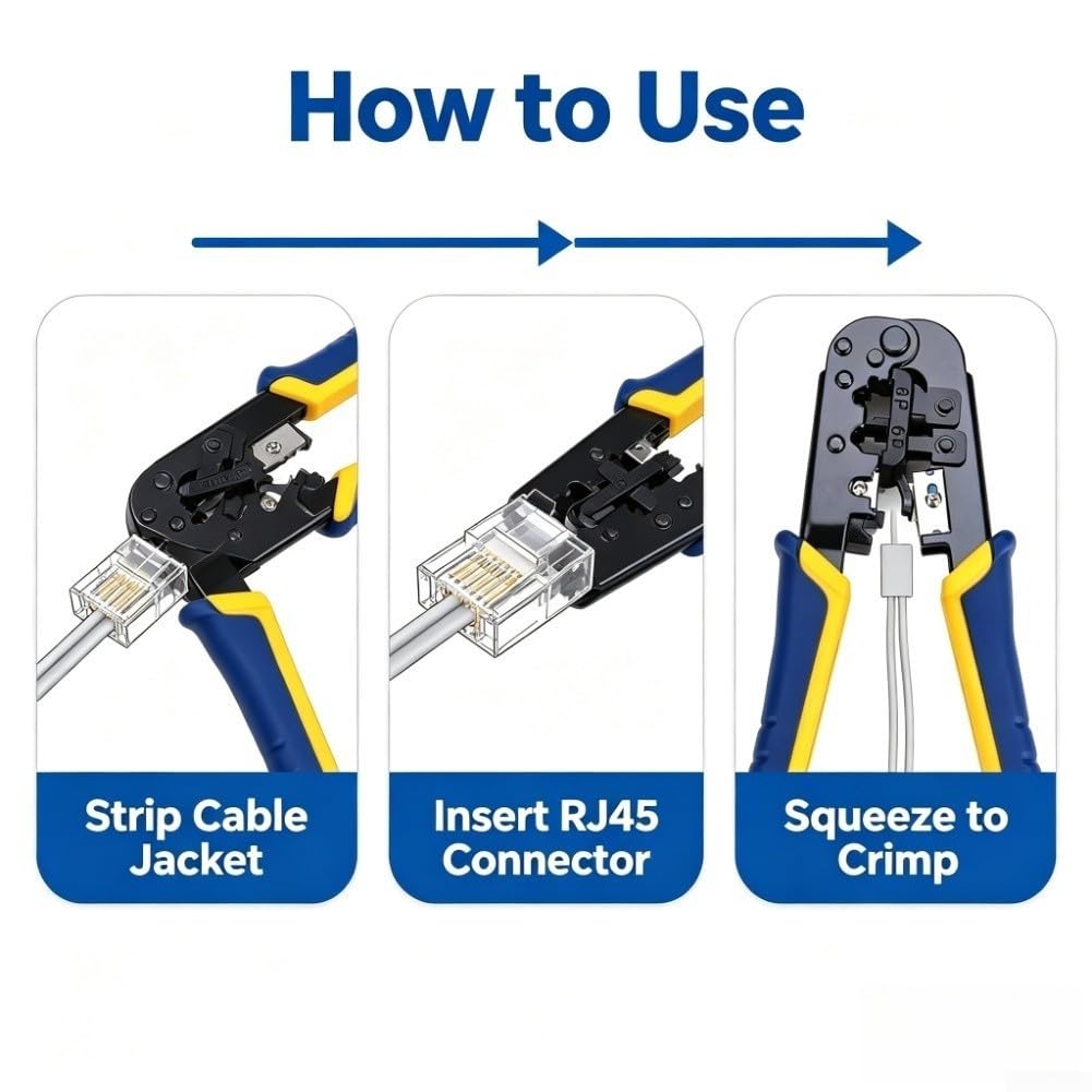 Pinza Crimpatrice Rete per 3in1 Acciaio per rj45 RJ11 Pinza Crimpatrice