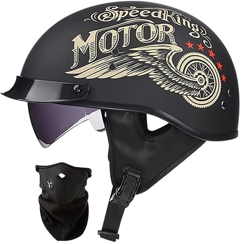 STTTBD Casco da Moto Casco da Scooter per Casco Semi Aperto Unisex Approvato DOT/ECE con Visiera Parasole Fodera Rimovibile per Scooter da Bici F,XXL
