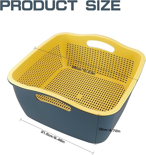 Miniatura 2 de LNQ LUNIQI Cesta de drenaje de doble capa, cesta de plástico para lavar frutas, verduras, cesta de almacenamiento de alimentos, fregadero de