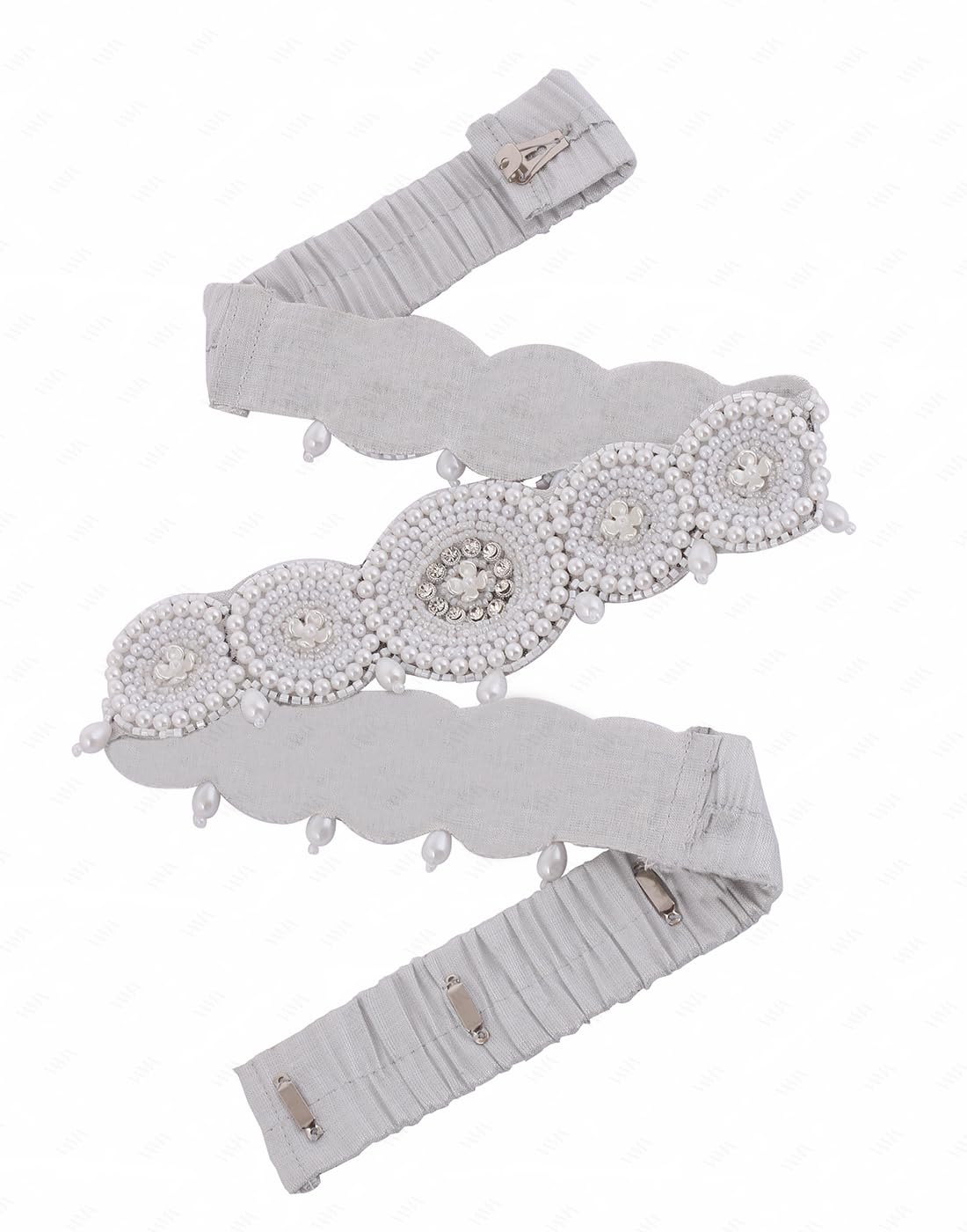 VAMA Fashions White Cloth Saree Waist Belt Sontada Patti Vadanam Kamarpatta Kamarband For Women (Silver Kamarbandh, Fabric) (B0C6MKBFGT) Amazon Price History, Amazon Price Tracker