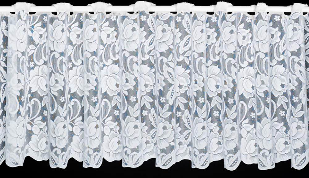 Silverthorn Soft Furnishings White - Sophie Café Net – A Beautiful Lace Café Net With Scalloped Base – Sold By The Metre. (45Cm Drop / 18 Inch Drop)
