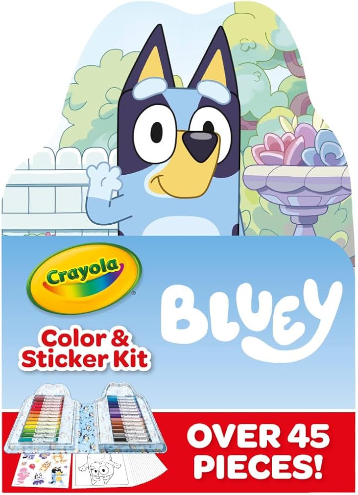 Amazon.co.jp: Crayola Blueyアートキット 子供用 (45個) Bluey 塗り絵