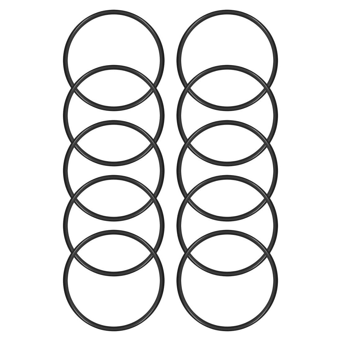 ROWORKX 10Pcs Nitrile Rubber O-Rings - 45mm OD x 41mm ID x 2mm Width Sealing Gaskets for Hose, Faucet, Plumbing, Automotive and General Repair Applications