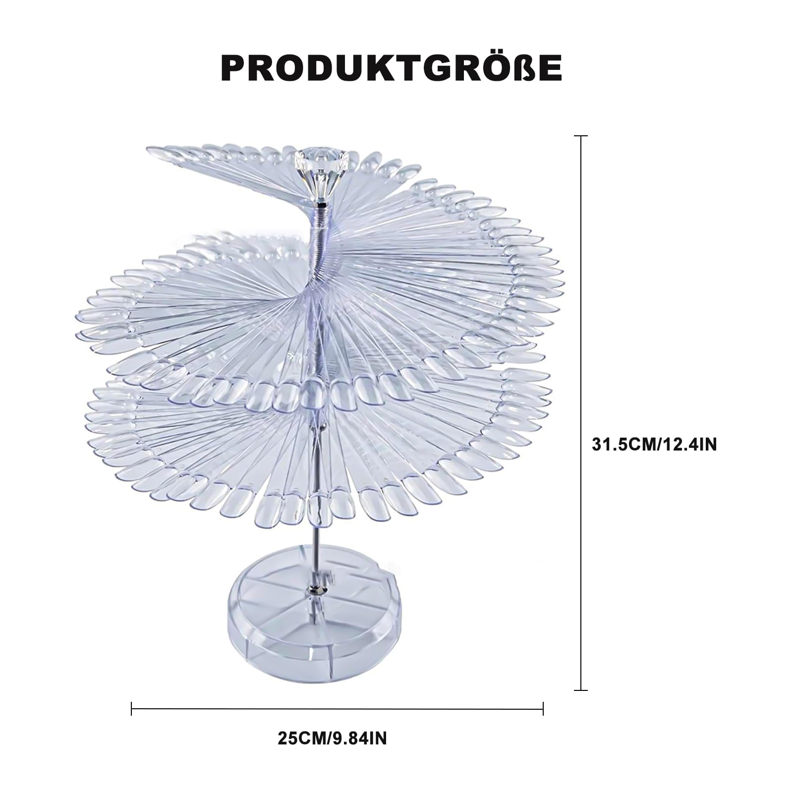 120 pezzi suggerimenti per espositori per unghie, espositore per unghie, per nail art, per la pratica, per la casa, fai da te, a spirale, per smalto gel UV (trasparente, rotondo)