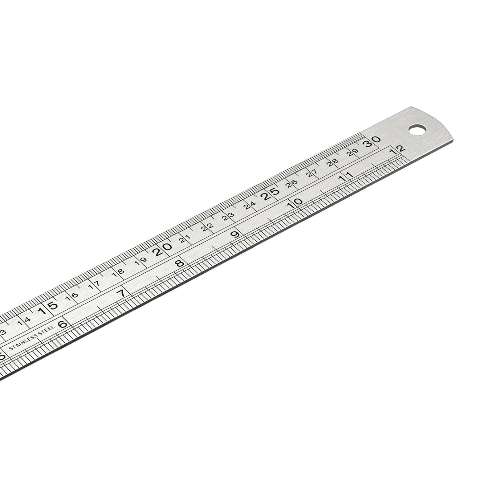 Fromceo 300Mm Essential Drafting Ruler Steel Construction With Double Side Metric Royal Scale For Engineering Use Metric Royal Ruler