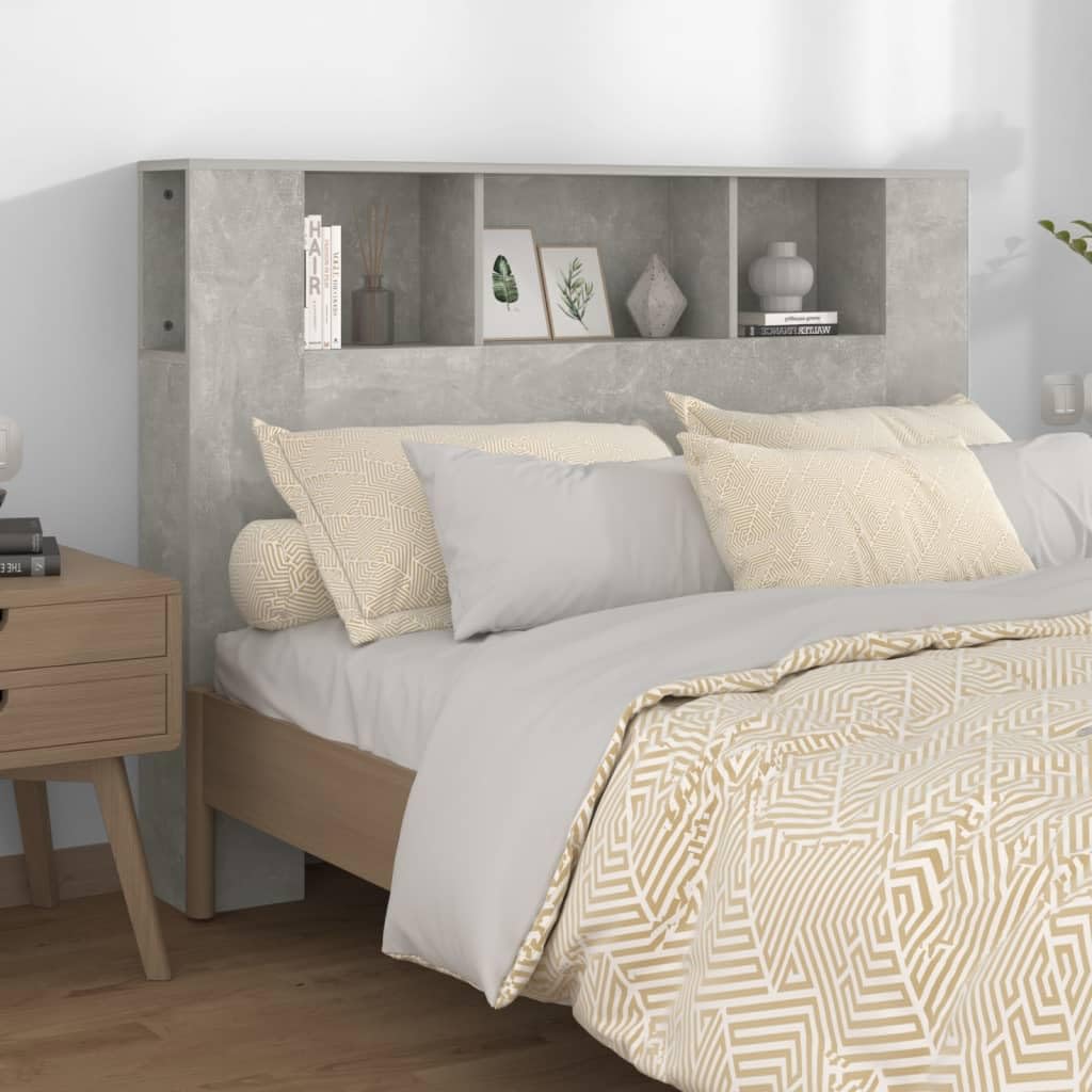 Möbel Wohnaccessoire Kopfteil Betonschrank Grau 140x18,5x104.5cm-Furniture
