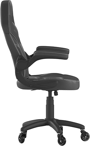 Miniatura 8 de Flash Furniture X10 - Silla de juegos de carreras, oficina, computadora, silla ajustable con brazos abatibles y ruedas de rodillo transparentes,