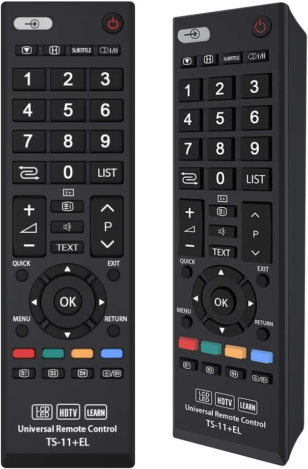 Replacement Toshiba Remote Control for Toshiba Regza LCD LED 3D Smart TVs - Compatible with All Toshiba Remote - No Setup Required