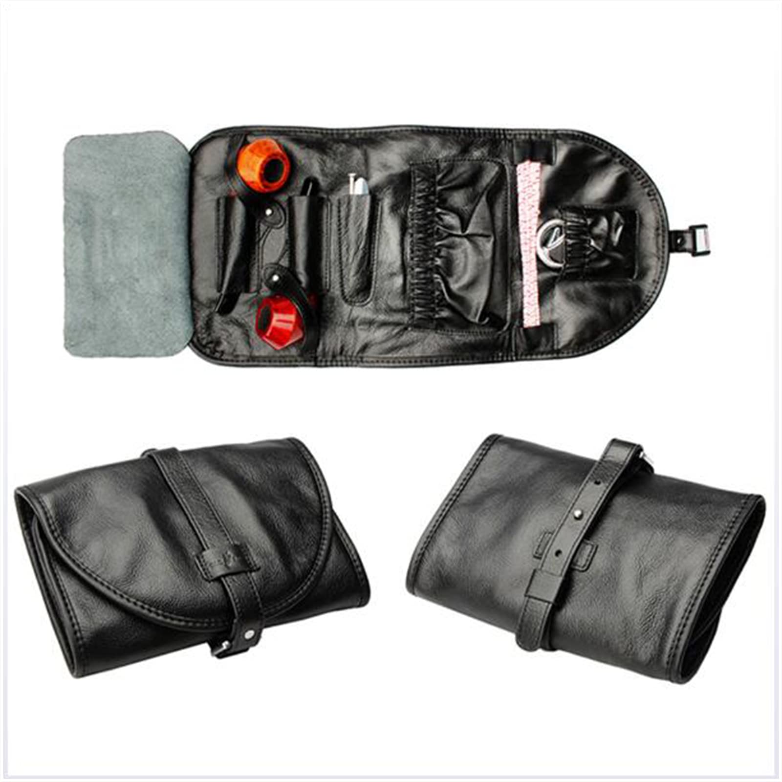 Custodia portatile per tubo arrotolabile nera resistente - Borsa per tabacco in pelle porta tabacco per 2 tubi per regali di Natale da uomo, regalo di compleanno