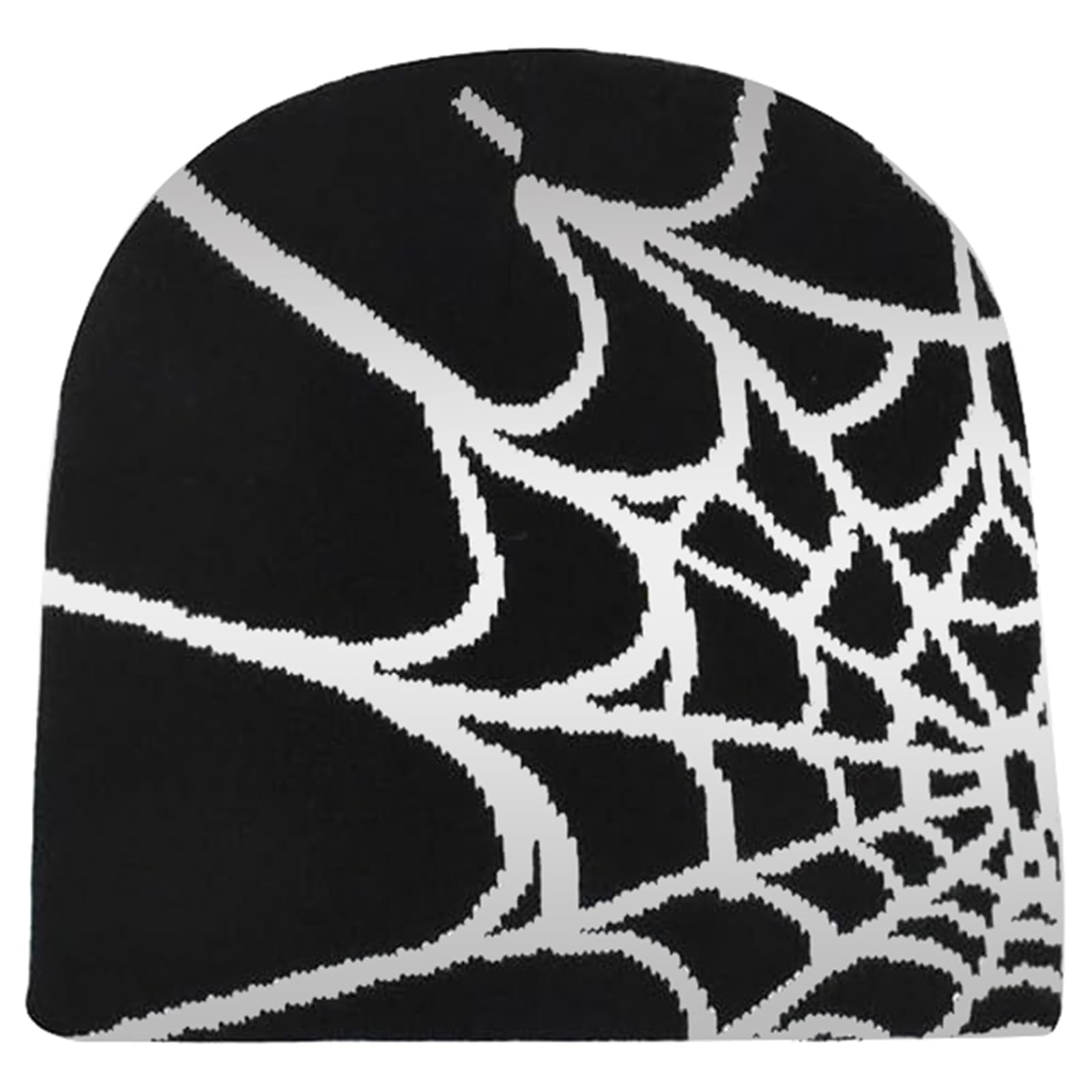 Spider Web Hat Beanie Y2k, Mode Spide Man Mütze, Warm Strickmütze für Herren und Damen (Acryl, Schwarz und weiß)