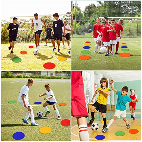 Tuxhui Spot Markers Rubber Floor Dots 9 Inch Non Slip Agility Dots Flat Field Cones Circles For Kids Sports Soccer Basketball Training, Gym Training, Preschool Kindergarten Classroom #TOP6