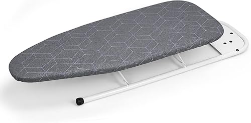 Miniatura 6 de Duwee Cubierta metálica resistente al calor para tabla de planchar de 12 x 32 pulgadas, material de fieltro grueso duradero, con cordón elástico,