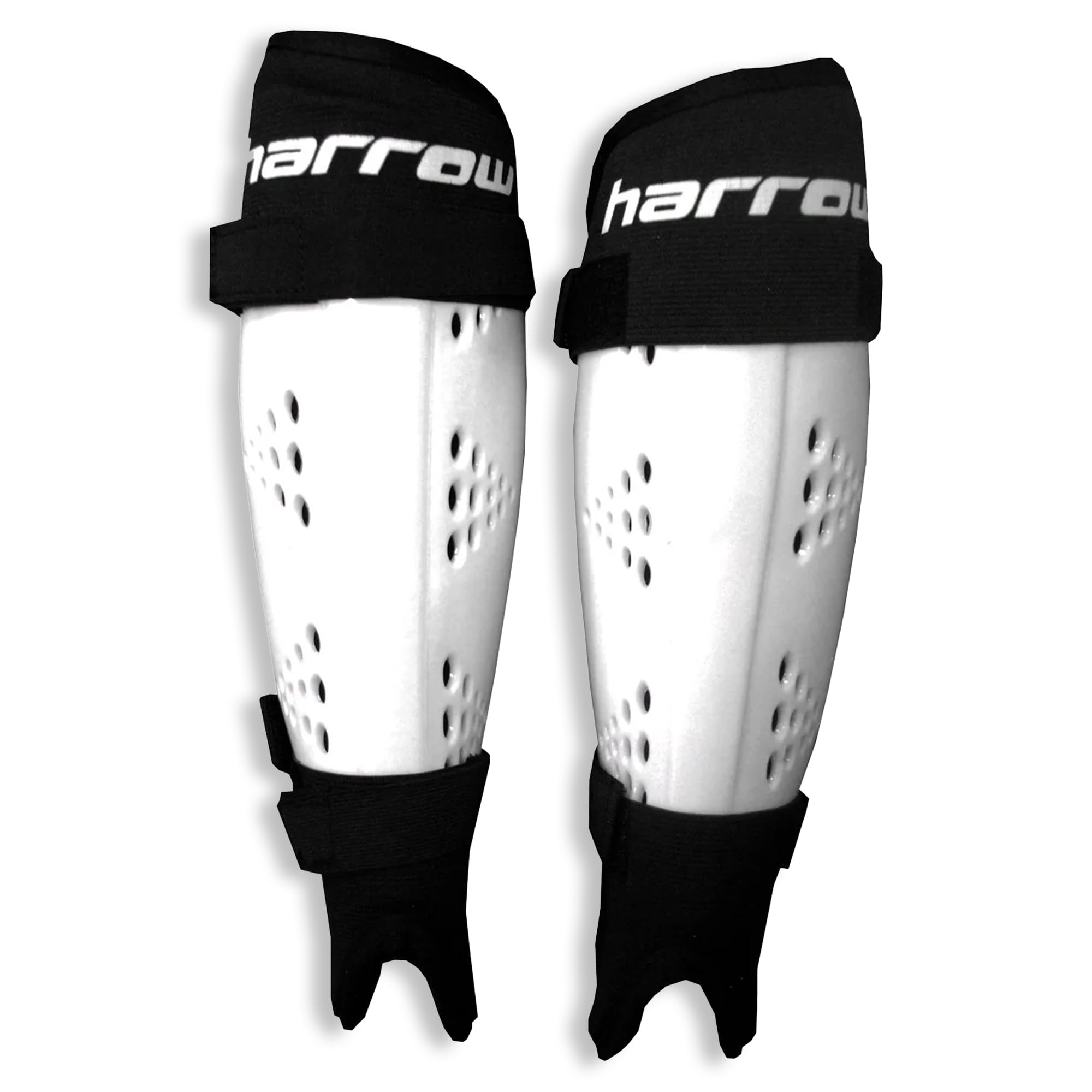 Harrow Probot Shin Guards White | High-Impact Protection for Field Hockey, Lacrosse & Ice Hockey | Lightweight, Breathable, & Durable Design | Available in Small, Medium, Large