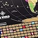 Landmass Scratch Off Map Of The World, Large 36x24 Inches Travel Tracker Map with World Capitals and Flags, Vibrant Colors, Made in USA, Gift Idea for Travelers and Adventurers, Home Decor